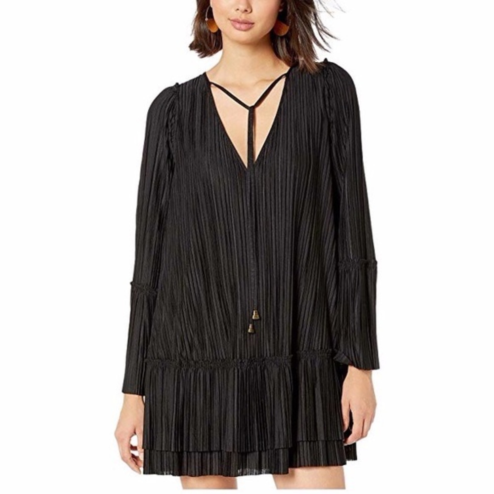 Free People Pleated Black Dress SZ M